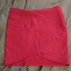 Bodycon bright pink mini skirt